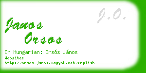 janos orsos business card