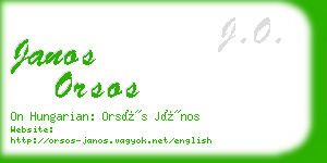 janos orsos business card